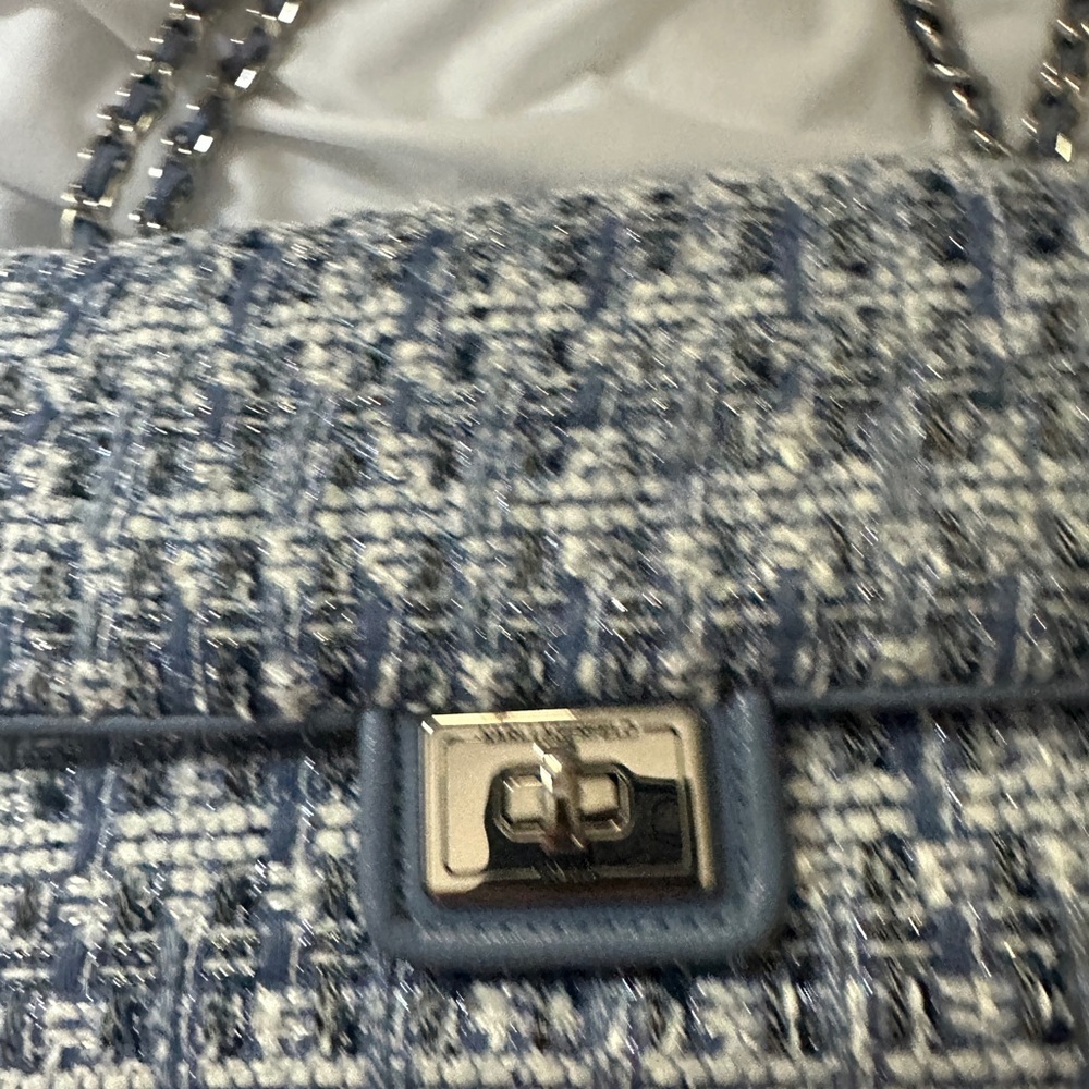 Karl Lagerfeld Blue and White Chain Shoulder Bag - Picture 4 of 6